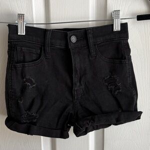 Hollister Black Distressed Jean Shorts
